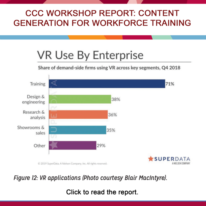 CCC Workshop Report: Content Generation for Workforce Training