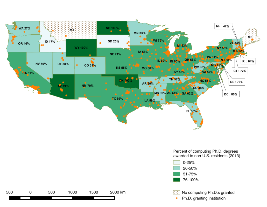 Ph.D. recipients in computing fields are primarily non-U.S. residents ...