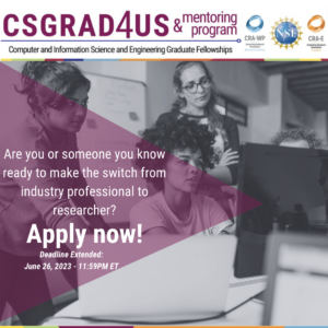 Are you or someone you know ready to make the switch from industry professional to researcher? Apply Now! Deadline Extended: June 26, 2023 - 11:59PM ET